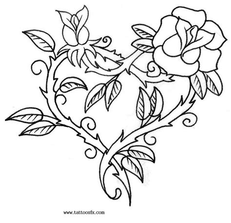 Hearts And Roses Drawings Clip Art Library