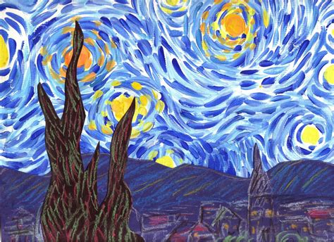 Van Gogh Art Lesson Starry Night Art Starry Night Van Gogh