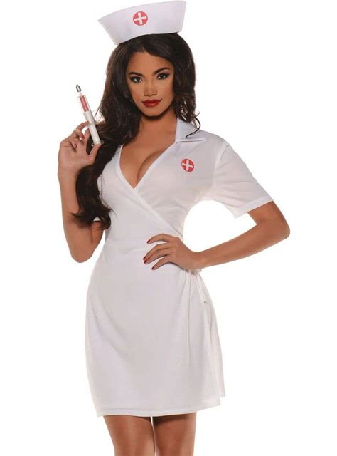 Womens Plus Size Sexy White Nurse Uniform Costume