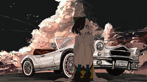 papel de parede meninas anime admirador de arte carro 1974x1111 ispan74 2045913 papel