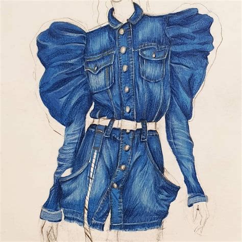 Fashion Illustration On Instagram “great Denim Rendering By Atonaca Denim Fashion