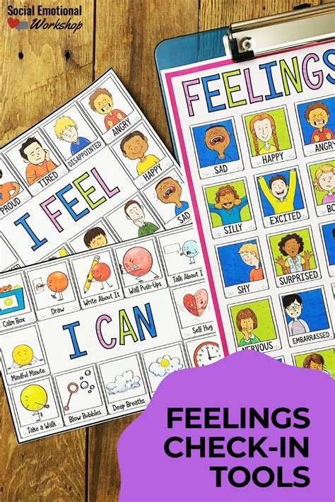 feelings check in and feelings posters for counseling and sel feelings chart feelings
