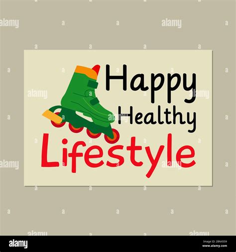Healthy Lifestyle Card Design With Rollers Vector Illustration Stock