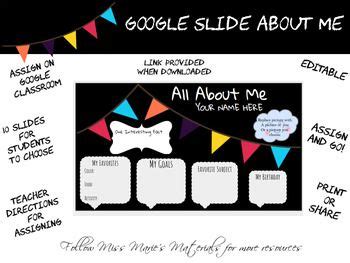 Google Slides All About Me Google Slides All About Me Teaching Materials