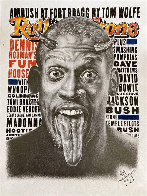 Dennis Rodman Print Of My Original Drawing Etsy