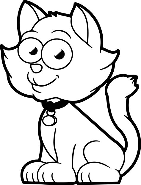 Cat Cartoon Coloring Pages At Free Printable