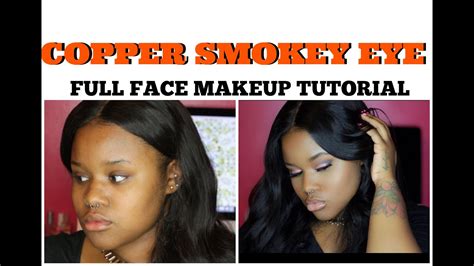 Bronze Smokey Eye Full Face Makeup Tutorial Foundation Contour