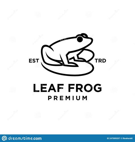 Leaf Frog Vector Line Logo Design Stock Illustration Illustration Of