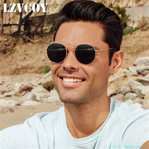 Luxury Polarized Sunglasses Men Brand Designer 2022 Vintage Male Sun Glasses Round Sunnies