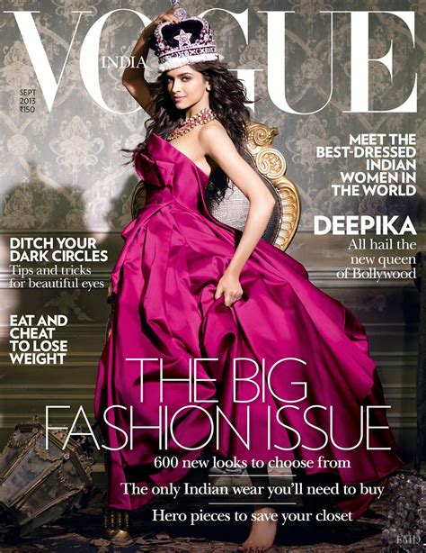 Cover Of Vogue India With Deepika Padukone September 2013 Id25033
