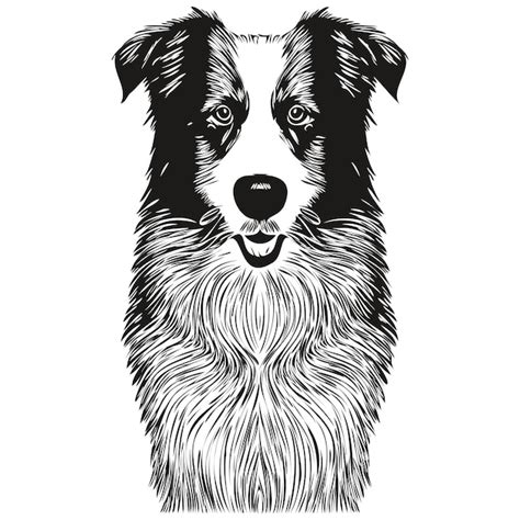 Premium Vector Border Collies Dog Hand Drawn Vector Line Art Drawing