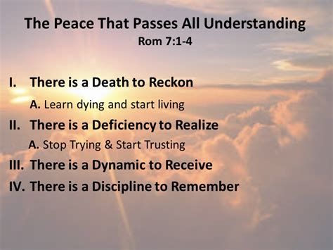 The Peace That Passes All Understanding Pleasant Hill Baptist