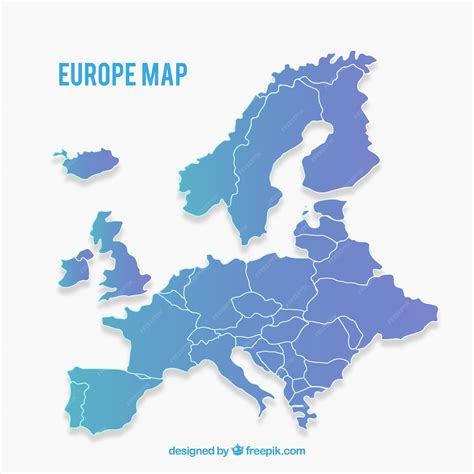 Premium Vector Map Of Europe With Colors In Flat Style