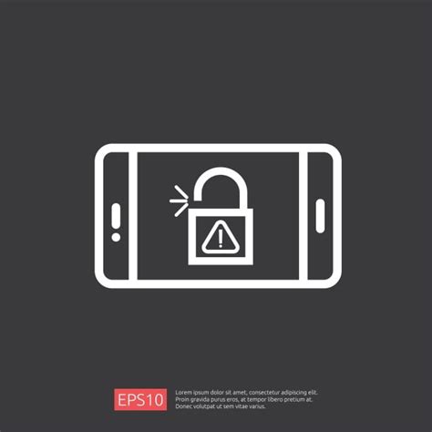 Open Unlock Padlock On Phone Screen Icon Attention Access Warning Alert