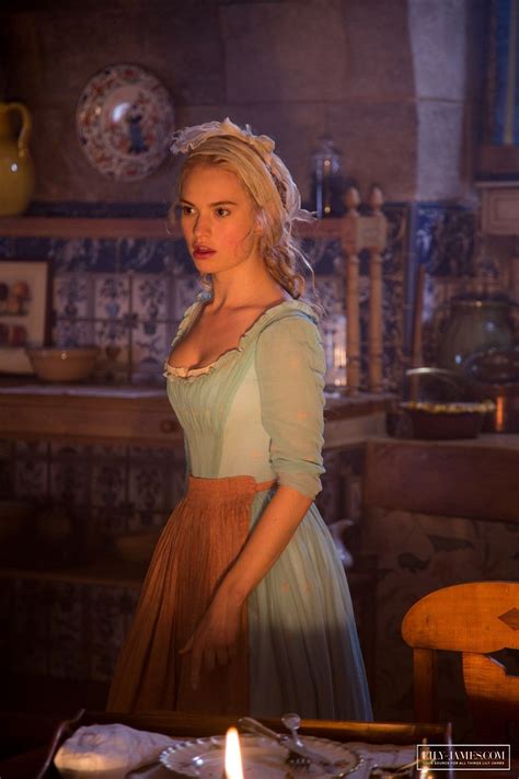 Lily james, 25, truly embodies her character in cinderella, and she wore her signature light blue color for the film's premiere in london. Screenshot of Lily James as Cinderella in "Cinderella" - "What was it you wanted to talk to me ...