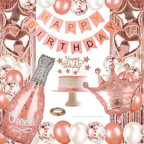 Buy Rose Gold Party Decorations Sethappy Birthday Confetti Balloons