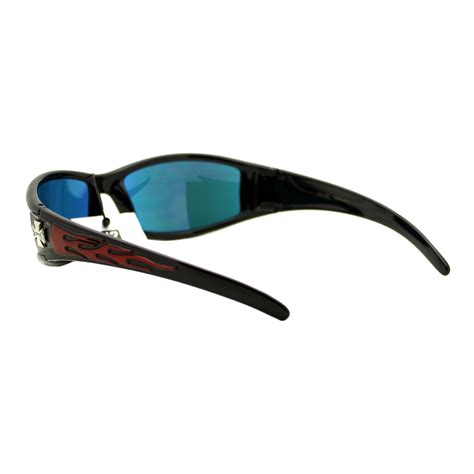 Choppers Sunglasses Motorcycle Wrap Around Biker Shades Color Flames Design Ebay