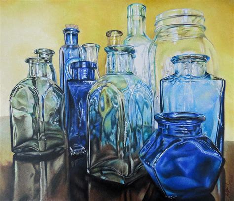 Glass Bottles Drawing By Tara Aguilar