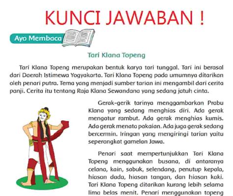 3 Informasi Teks Nonfiksi Berjudul Tari Klana Topeng Tema 6 Kelas 6