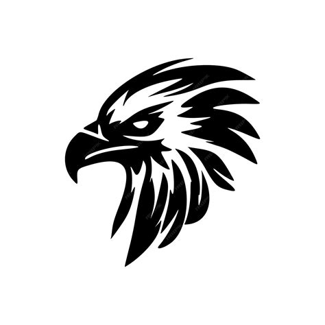 Logo Dun Aigle En Noir Et Blanc Avec Un Dessin Vectoriel Vecteur Premium