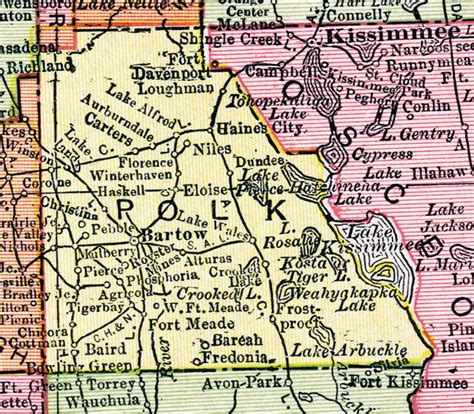 Map Of Polk County Florida 1917