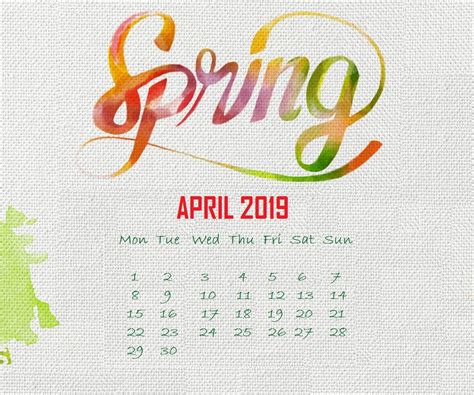 Free Download April 2019 Calendar Hd Wallpapers Calendar 2019