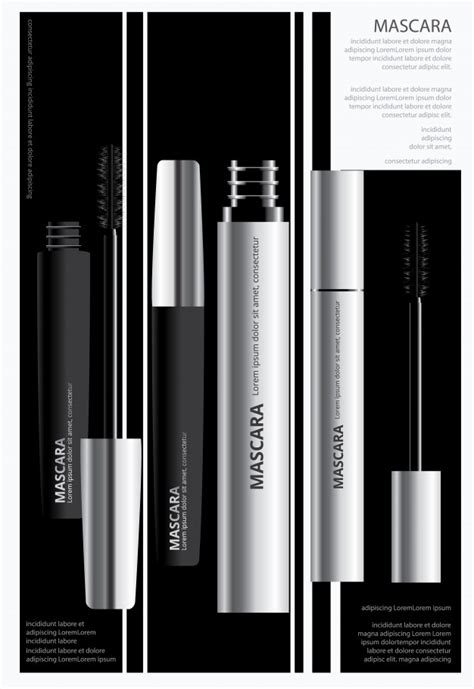 Premium Vector Poster Cosmetic Mascara With Packaging Vector Illustration