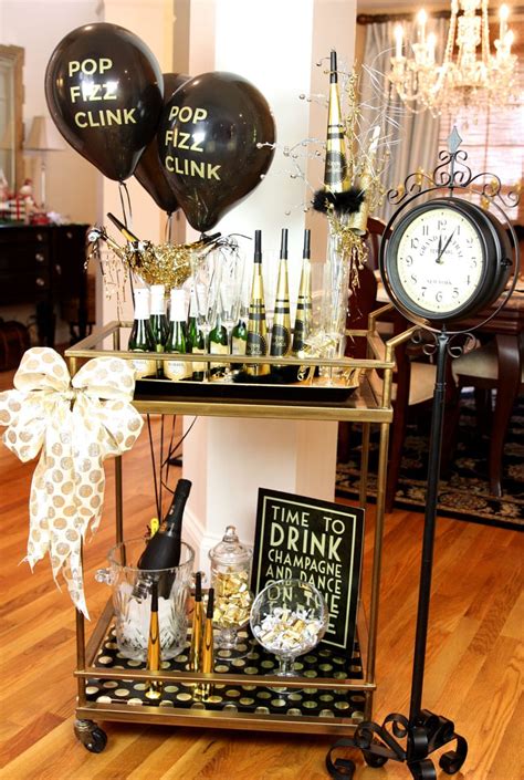 New Years Eve Bar Cart Party Pizzazzerie