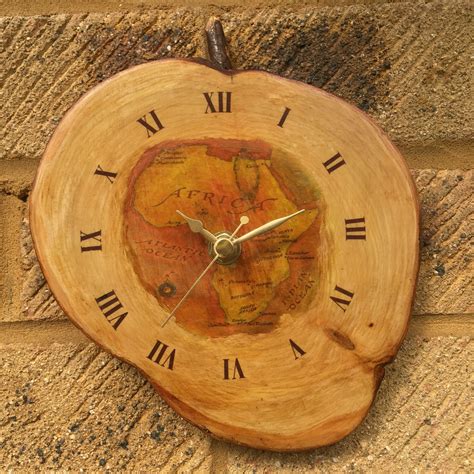 Antique Wall Clock 15cm Diameter On A Wooden Log Slice Etsy Small