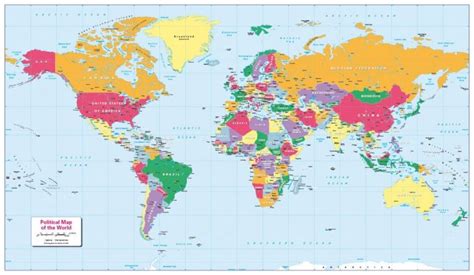 Childrens Political World Map Large Cosmographics Ltd