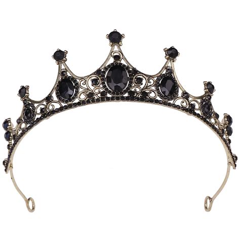 Baroque Classic Black Luxury Bridal Crystal Tiaras Crowns Princess