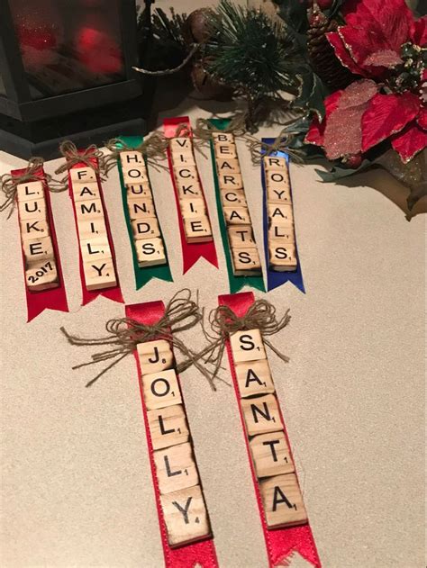 Scrabble Personalized Christmas Ornaments Names Etsy Canada