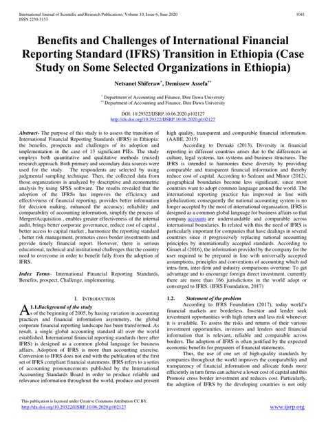 Der leser lernt in 15 fällen am beispiel der skycar group, den jahresabschluss eines nach ifrs bilanzierenden unternehmens zu verstehen. (PDF) Benefits and Challenges of International Financial Reporting Standard (IFRS) Transition in ...