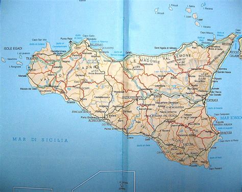 Road Map Of Sicily Italy Map Tattoos Sicily Italy Sardinia Roadmap