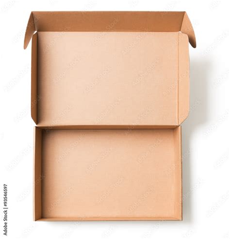 Open Cardboard Box Top View Isolated Stock Photo Adobe Stock