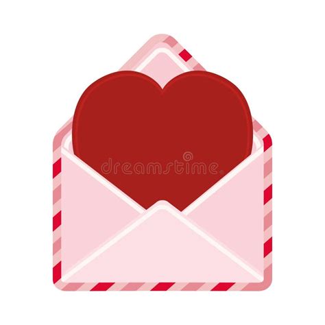 Cute Heart Envelope Love Message Stock Illustration Illustration Of