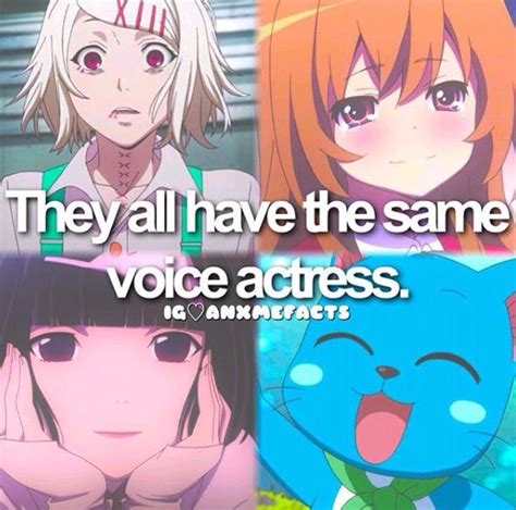 Anime Characters With Caption Saying They All Have The Same Voice
