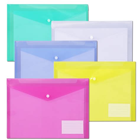 File Foldersplastic Envelope Folder With Snap Closureus Letter A4