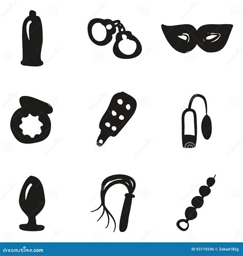 adult sex toys icons freehand fill stock vector illustration of color icon 93719246