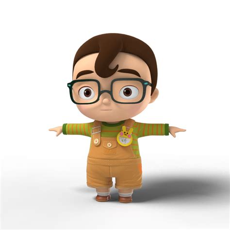 This 3d model is created in blender v.2.93 and rendered with blender cycles. cartoon character kid 3d 3ds