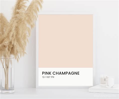 Pink Champagne Print Pantone Color Poster Pantone Card Etsy