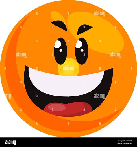 Evil Laugh Emoji Illustration Vector On White Background Stock Vector
