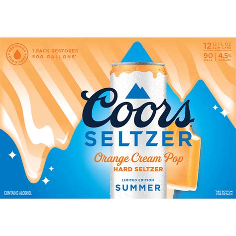 Coors Hard Seltzer Orange Cream Pop Gluten Free Hard Seltzer Cans Fl