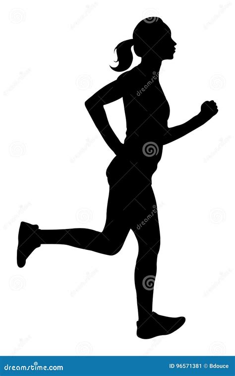 Vector Woman Running Silhouette Stock Vector Illustration Of Exercise