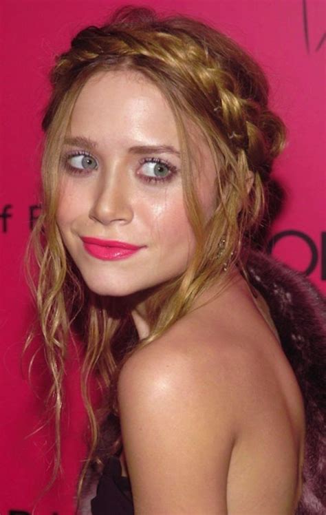 Get The Olsen Look Mary Kate Olsens Hot Pink And Braid Updo Tutorial