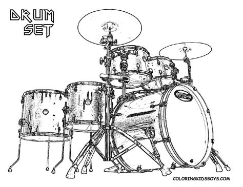 Drum set coloring page with pounding drums printables free conga drum kit coloring page This Drums Coloring Page is very popular. If I could print ...