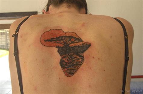 African Map Tattoo On Back Tattoos Designs