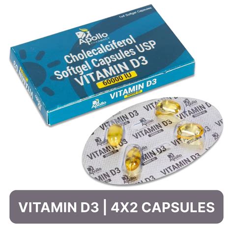 Apollo Pharmacy Vitamin D3 60000 Iu 4 Capsules Price Uses Side
