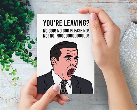 The Office Funny Leaving Card Michael Scott Meme Work Etsy