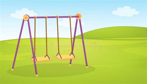 Empty Swing Set Playground Background Stock Illustration Illustration